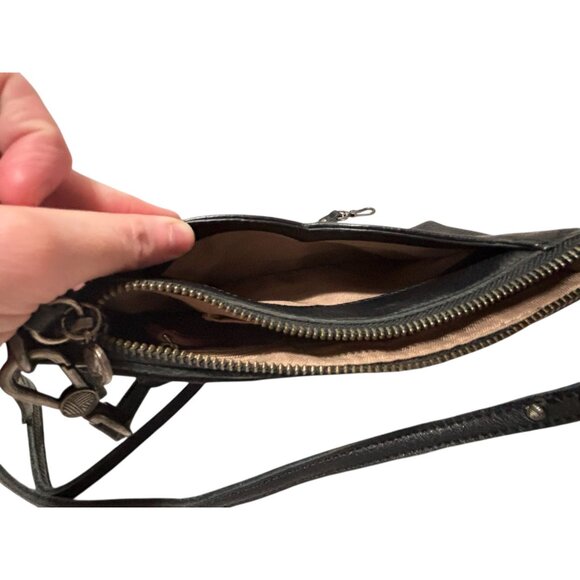 The Sak Black Leather Crossbody Bag Purse Studded Adjustable Removable Strap - Picture 6 of 13